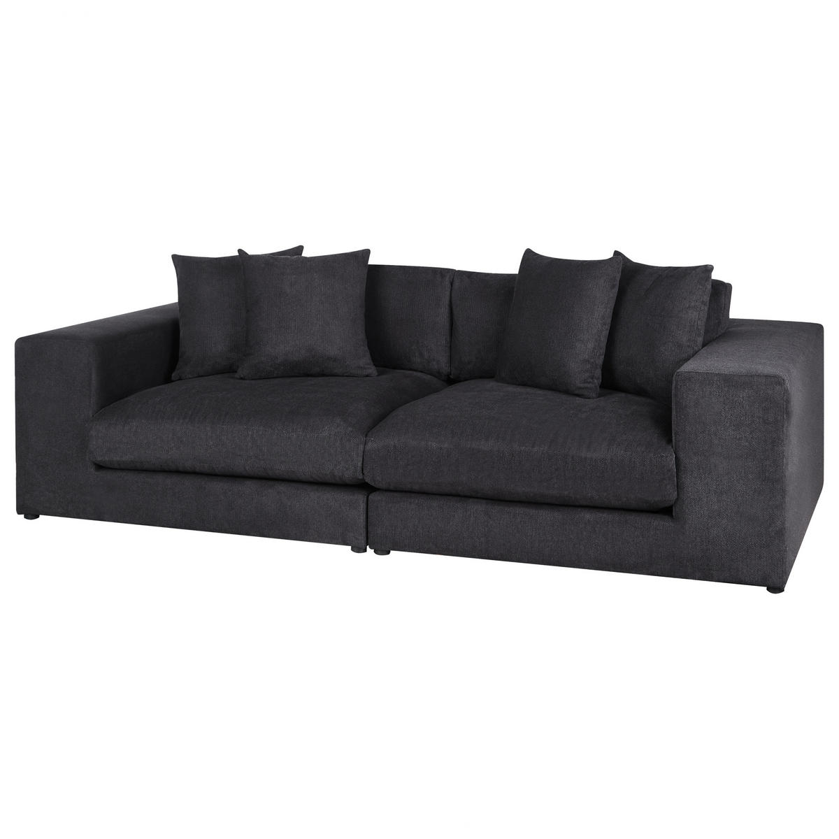 3-SITZER-SOFA schwarz mit Kissen Glorvika II - Schwarz, Textil (240/58/120cm) - Beliani