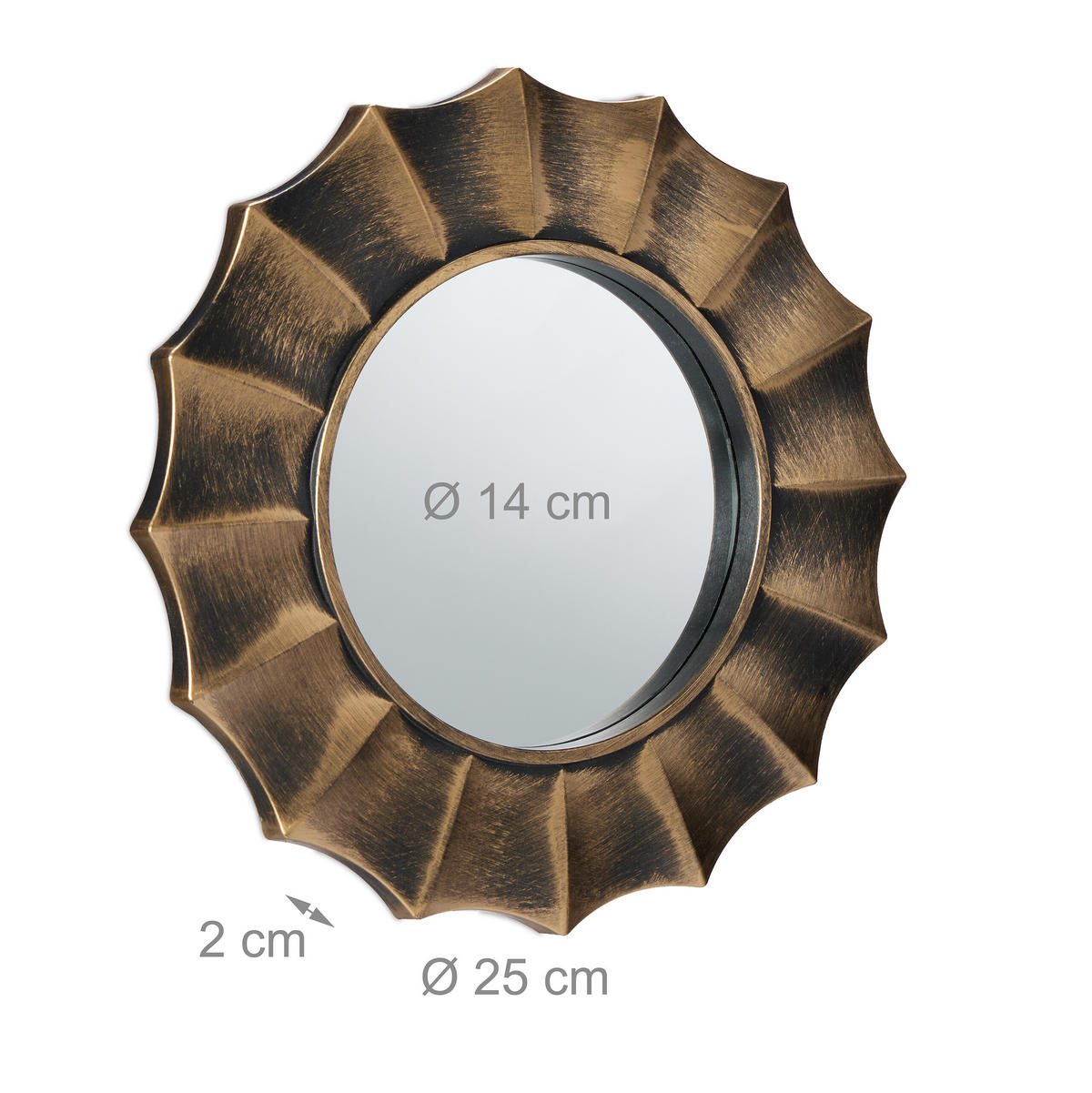 3XZRKADLÁ - zlatá, plast/sklo (25/25/2cm) - Relaxdays