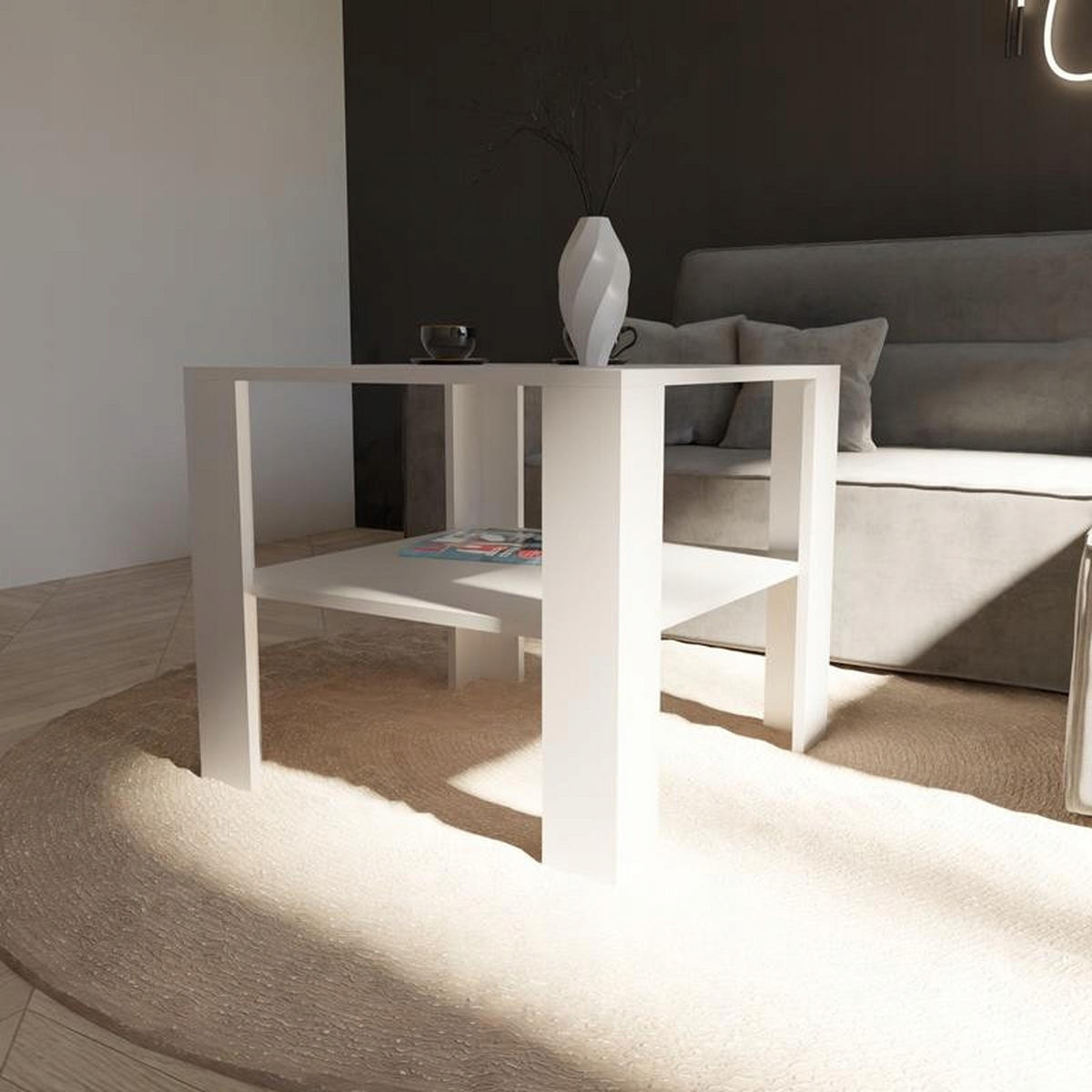 COUCHTISCH HOCH EX3 Weiß 68/68/60 cm - Weiß, Holzwerkstoff (68/68/60cm) - Matkam Möbel