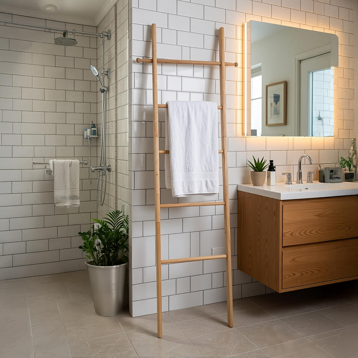 LESTEV naravna iz orehovega lesa 170/43/4 cm - svetlo rjava, les (43/170/4cm) - Relaxdays