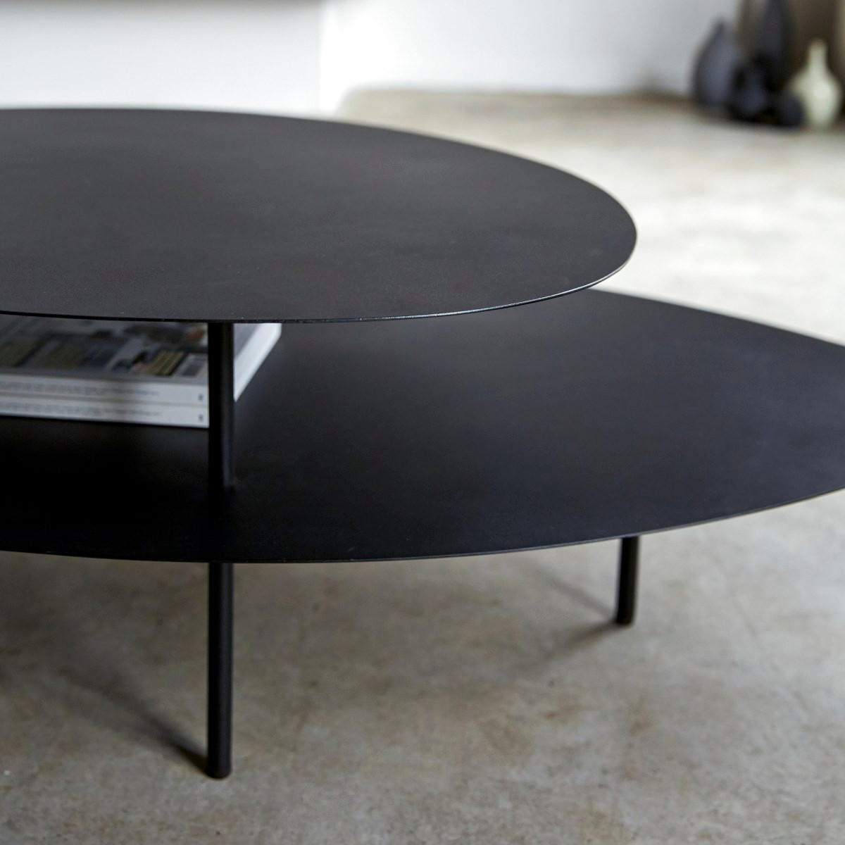 COUCHTISCH Judith Schwarz aus Metall - Schwarz, Metall (77/120/35cm) - Tikamoon