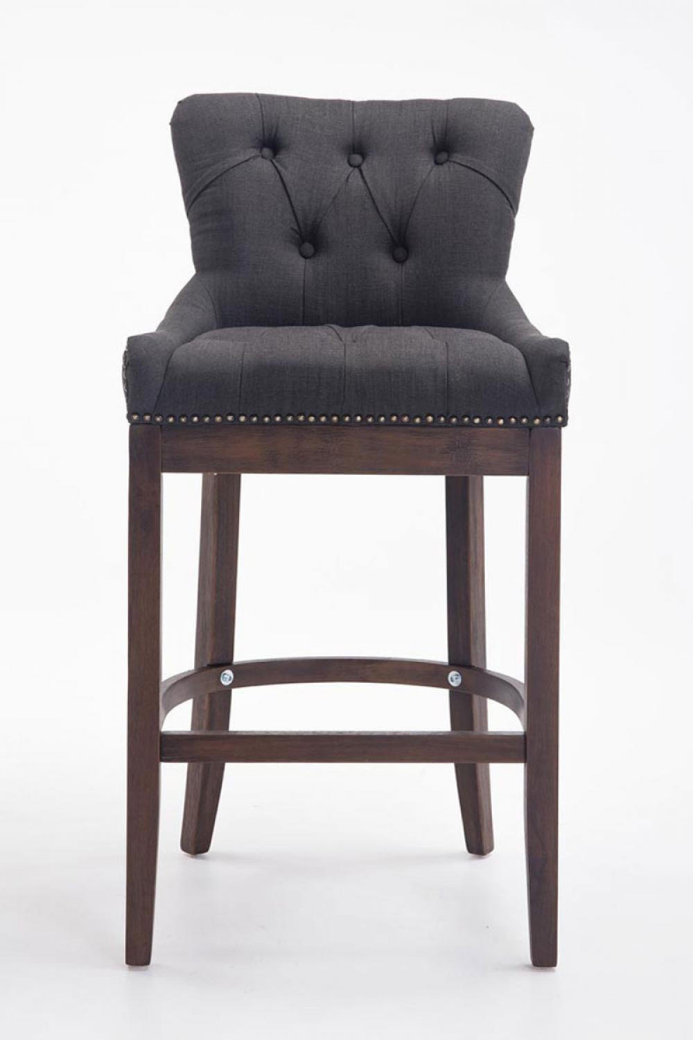 BARHOCKER 2er Set Stoff Dunkelgrau - Dunkelgrau, Holz/Textil (55/109/57cm) - CLP