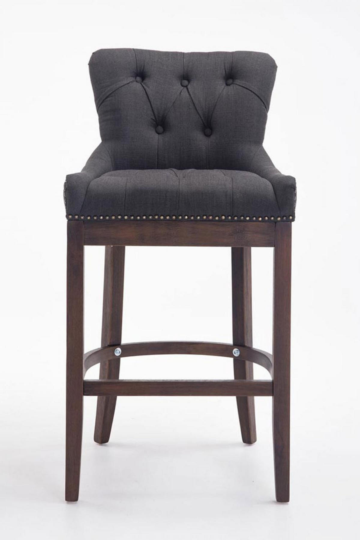 BARHOCKER 2er Set Stoff Dunkelgrau - Dunkelgrau, Holz/Textil (55/109/57cm) - CLP