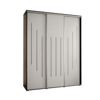 SCHWEBETÜRENSCHRANK 235,2/200/45 3-türig - Silberfarben/Schwarz, Holz/Metall (200/235/45cm) - Abiks Möbel