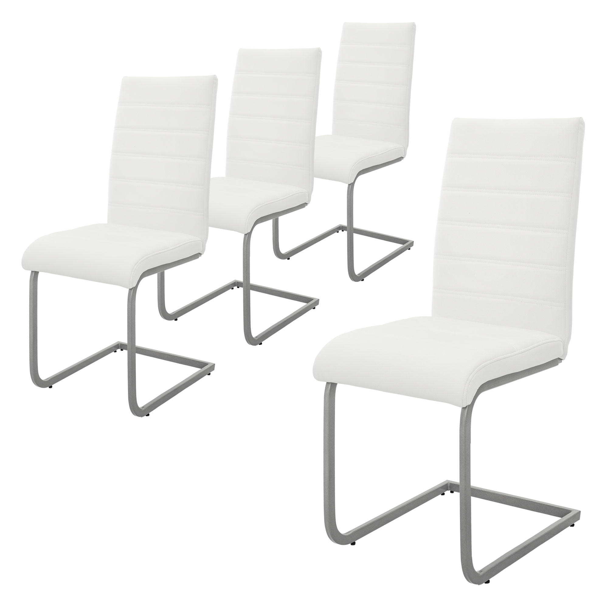 ESSZIMMERSTUHL weiß 4er Set - Weiß, Metall (40/102/57cm) - ML-DESIGN
