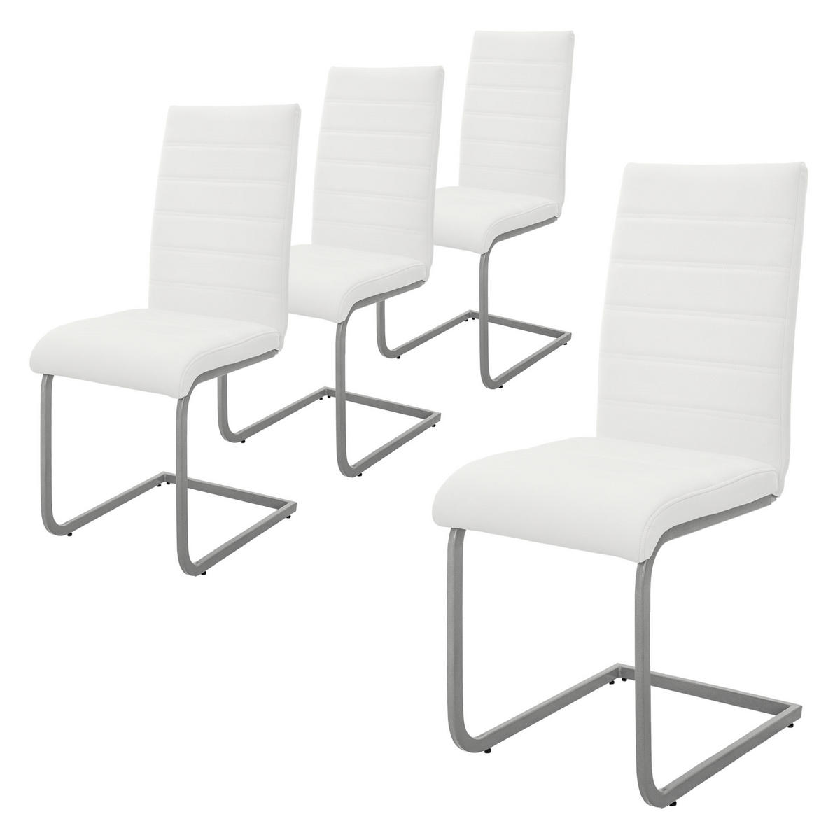 ESSZIMMERSTUHL weiß 4er Set - Weiß, Metall (40/102/57cm) - ML-DESIGN
