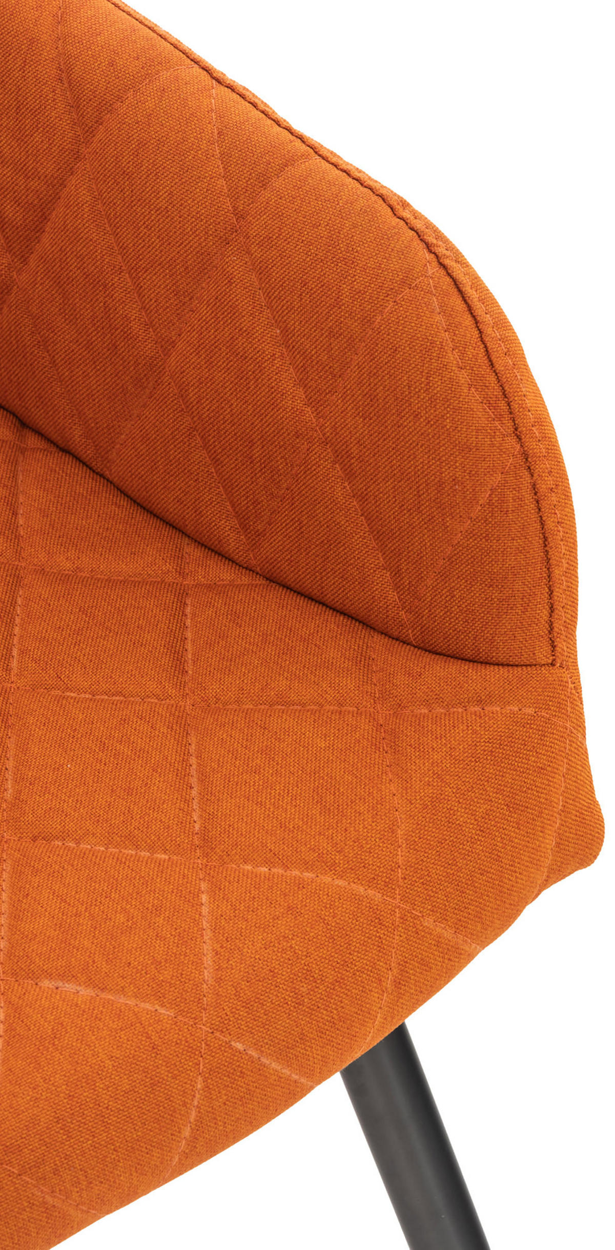 ESSZIMMERSTUHL Shyva Stoff, Gestell Metall matt Schwarz Orange - Schwarz/Orange, Textil/Metall (47/84/44cm) - TPFLiving