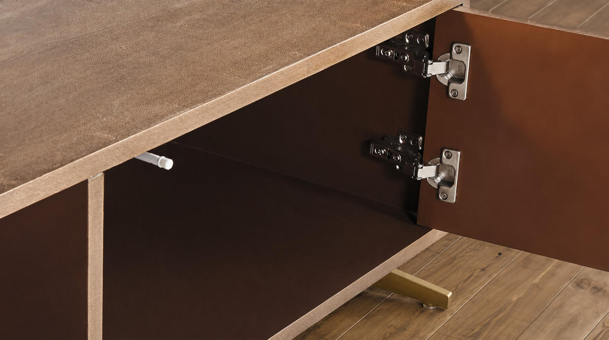 LOWBOARD GALA Gold Holz - Goldfarben, Holz/Metall (180/42/40cm) - KAWOLA