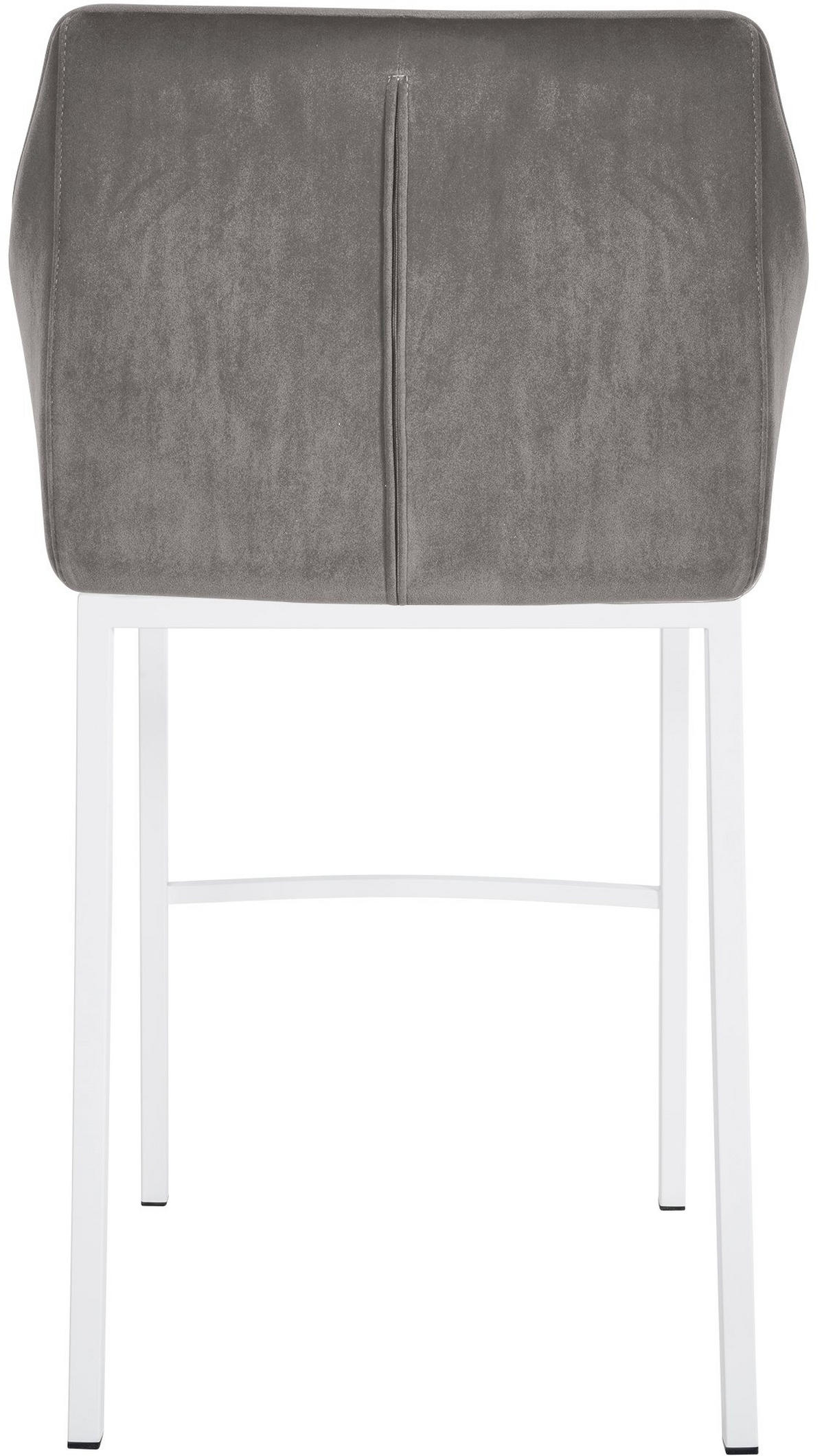 BARHOCKER 2er Set Samt Grau - Weiß/Grau, Textil (64/110/48cm) - CLP