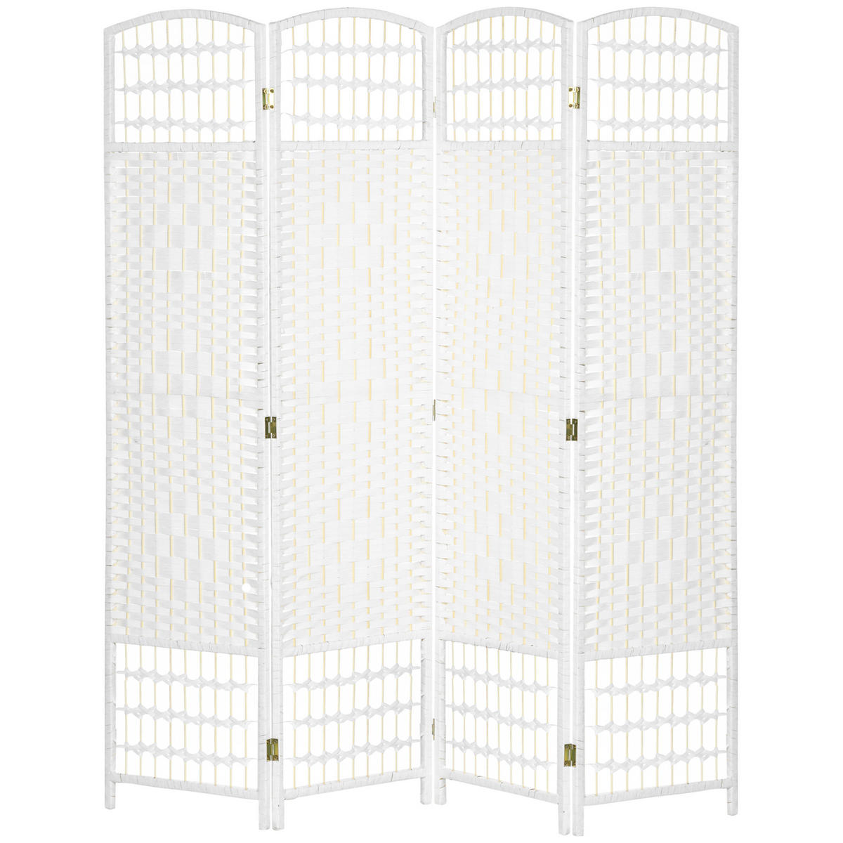PARAVENT DE-14326 4-teilig, 160x170 cm Weiß - Weiß, Holzwerkstoff (160/170/1.5cm) - ComfortXL