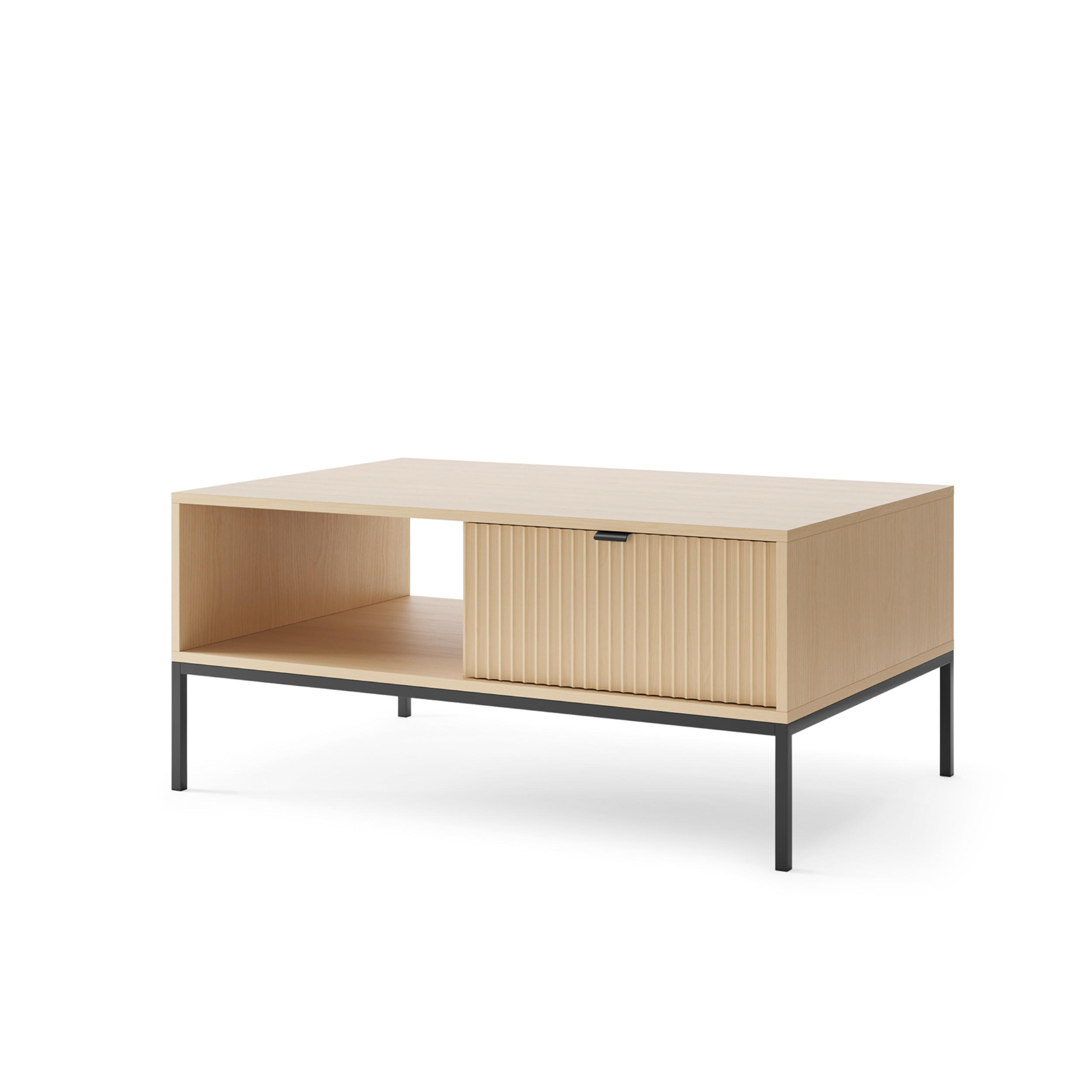 COUCHTISCH NANAIMO STO1 Profilierte Fronten Eiche Vicenza Eiche Vicenza - Eiche Artisan, Holzwerkstoff (68/104/48cm) - Komodee