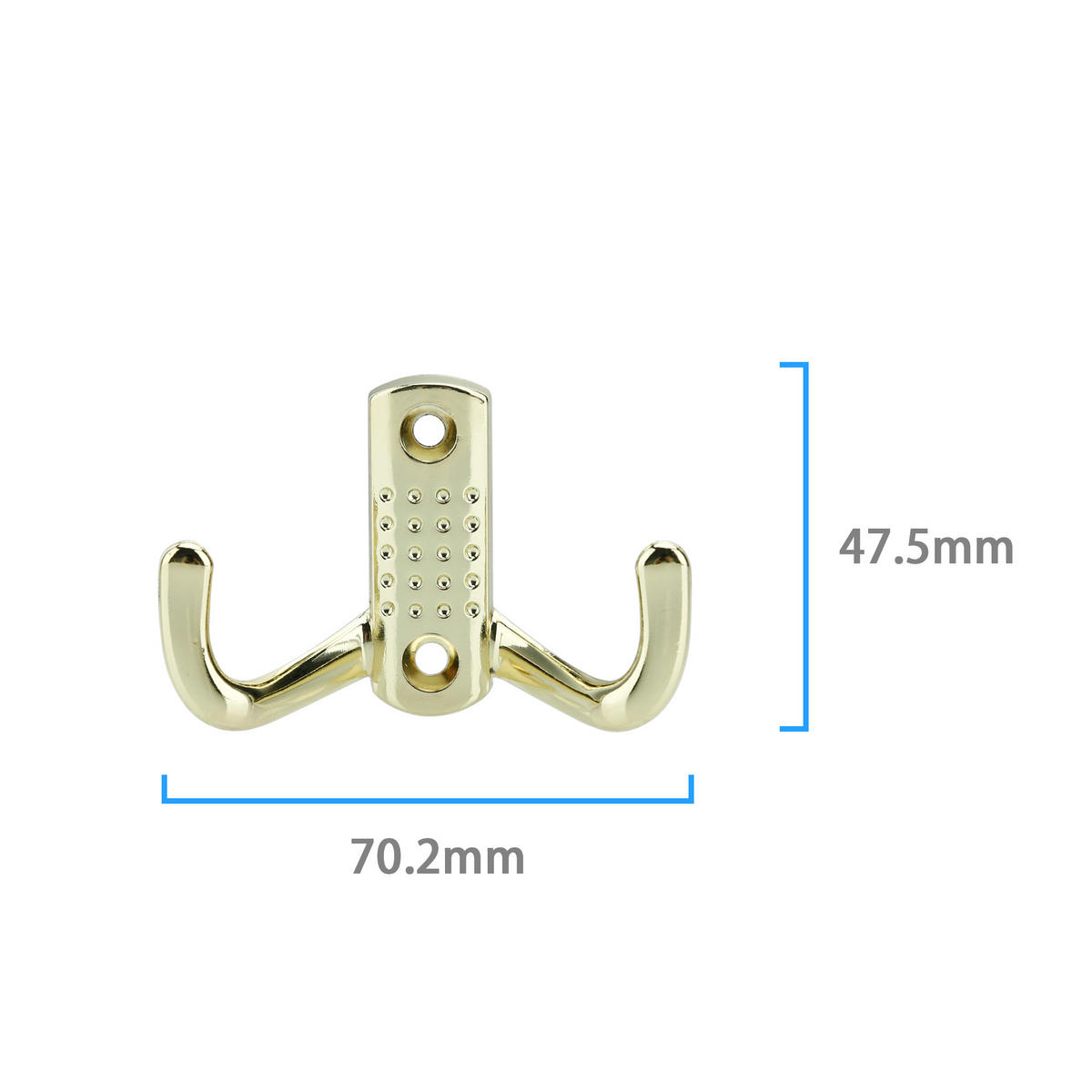 KLEIDERHAKEN 7 / 4.7 cm - Goldfarben, Metall (1.69/4.7/7cm) - Intirilife