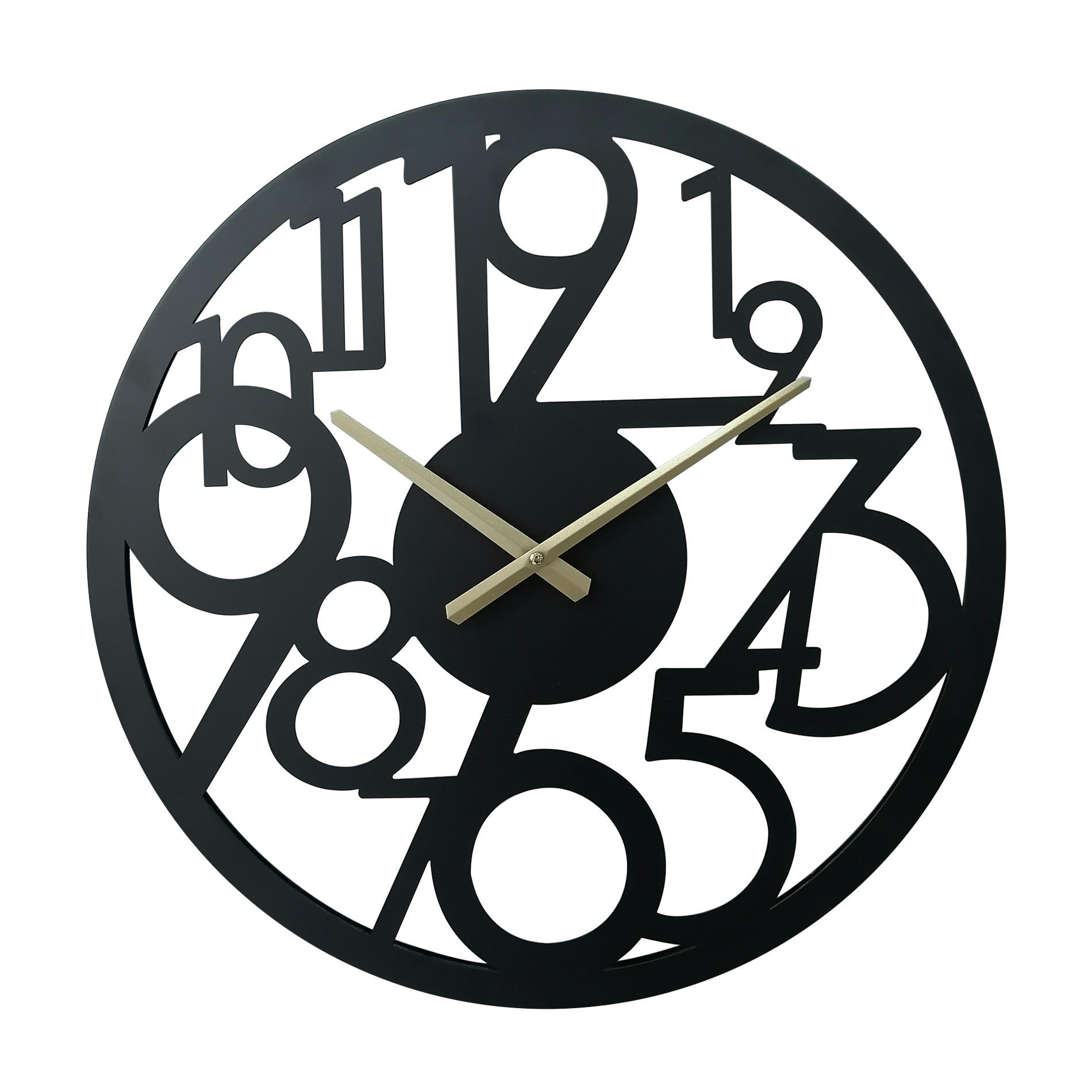 WANDUHR Schwarz 5/50/50 cm - Schwarz, Metall (5/50/50cm) - Mobili Rebecca