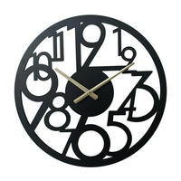 WANDUHR Schwarz 5/50/50 cm - Schwarz, Metall (5/50/50cm) - Mobili Rebecca