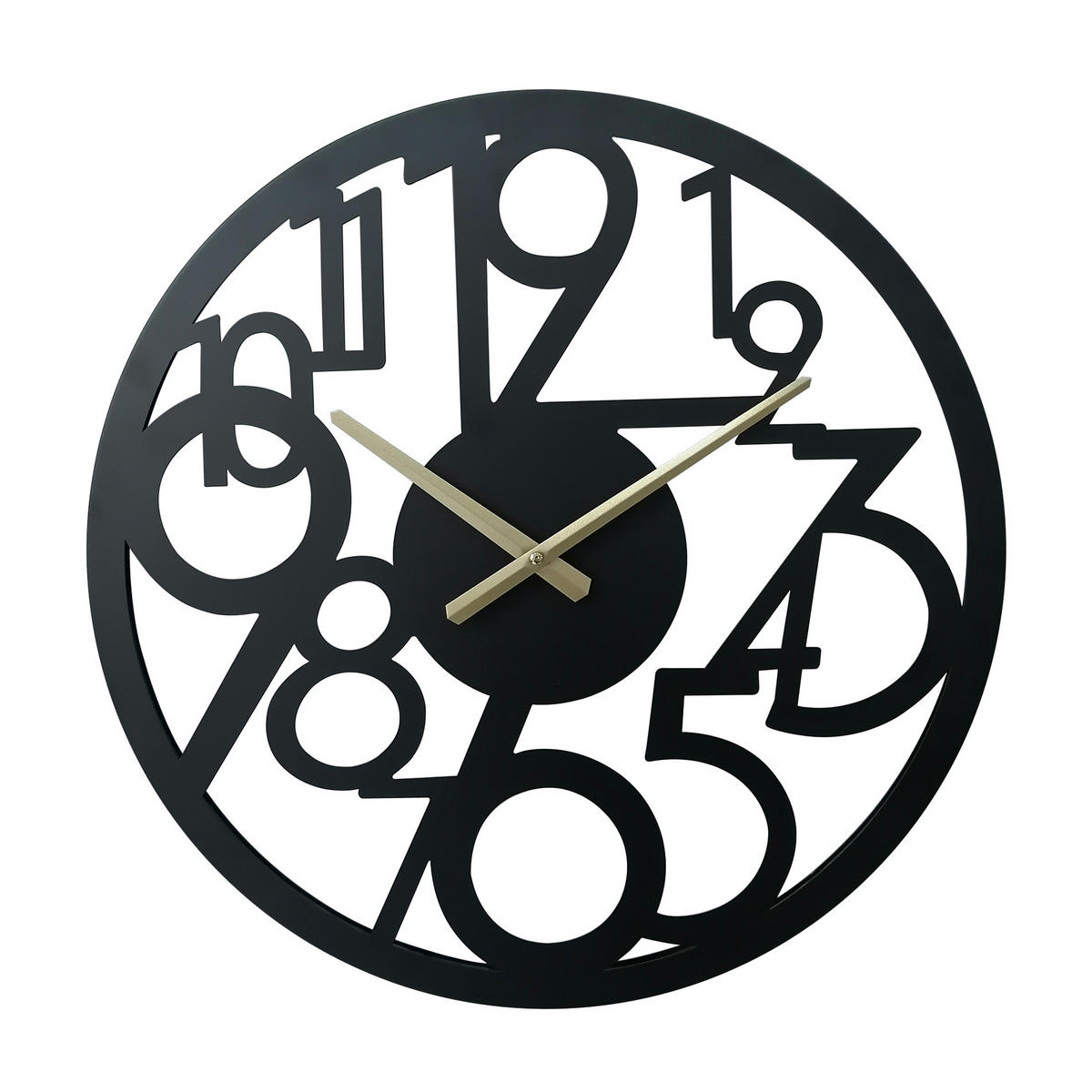 WANDUHR Schwarz 5/50/50 cm - Schwarz, Metall (5/50/50cm) - Mobili Rebecca