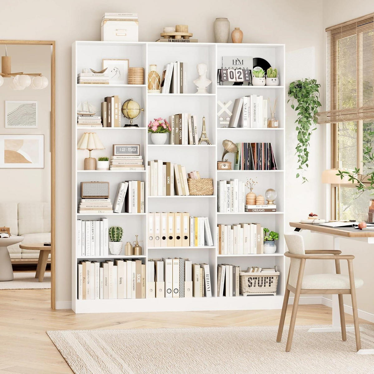BÜCHERREGAL 188 cm weiß - Weiß, Holzwerkstoff (149/188/23.5cm)