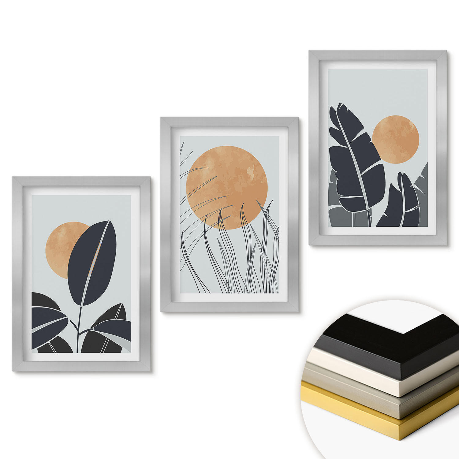 ArtPrintCave Wandbilder Silber 20x30 cm