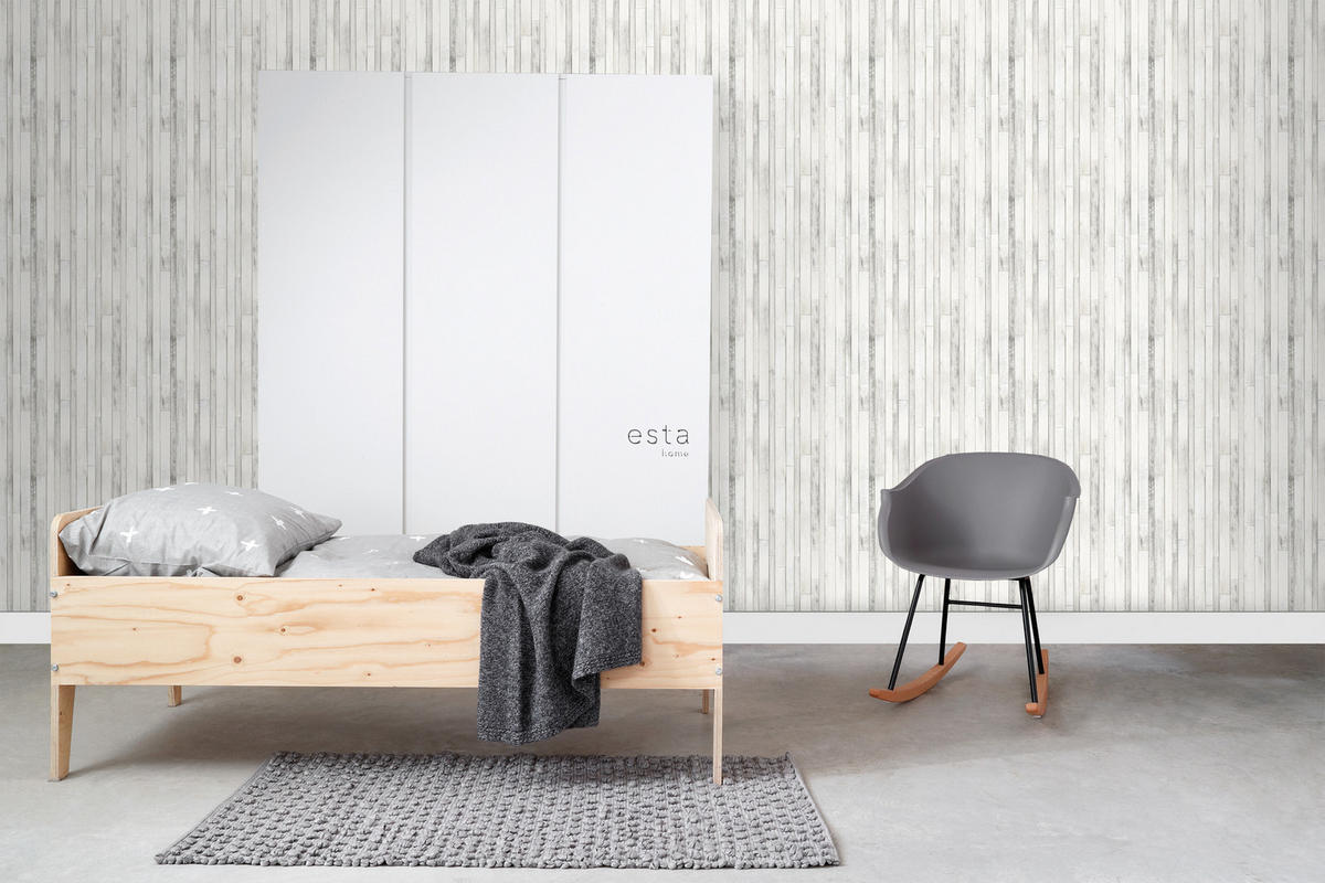 TAPETE Holz-Optik 53 cm x 10.05 m - Weiß, Papier (53/1000cm) - ESTAhome