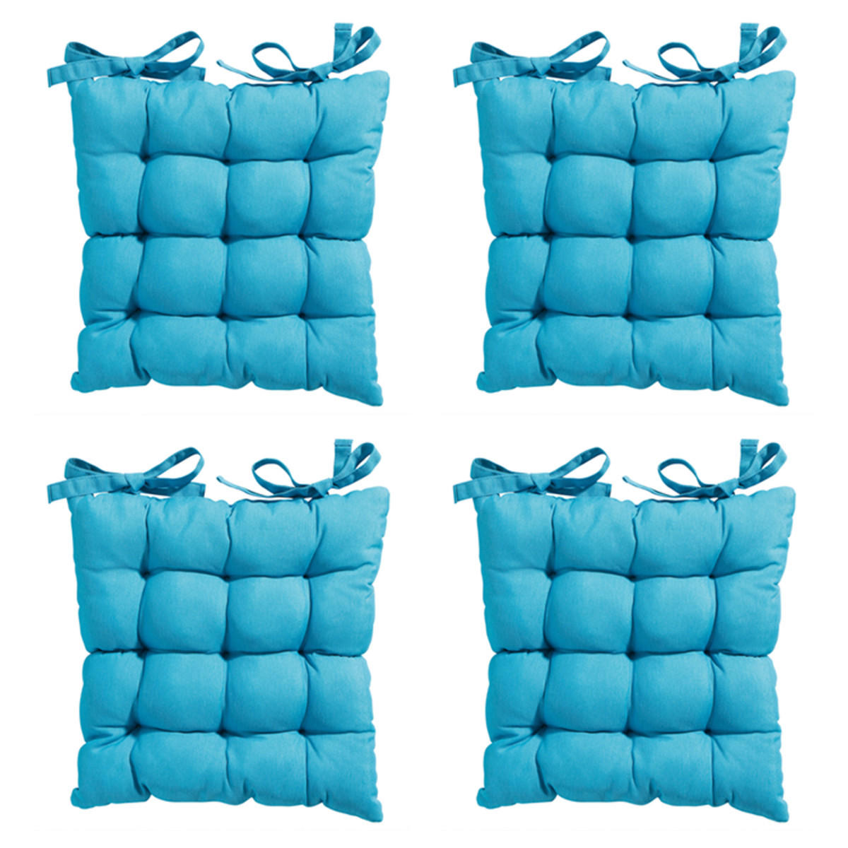 SITZKISSEN Panama 46/46 cm 4er-Set - Blau, Textil (46/6/46cm) - Madison