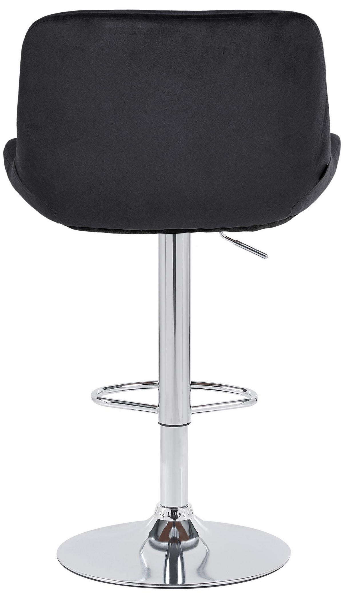 BARHOCKER 2er Set Samt Schwarz - Chromfarben/Schwarz, Textil/Metall (50/85/50cm) - CLP