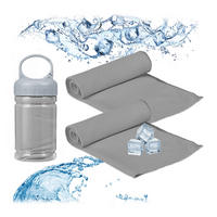 2XKÜHLHANDTUCH - Grau, Kunststoff/Textil (90/30cm) - Relaxdays