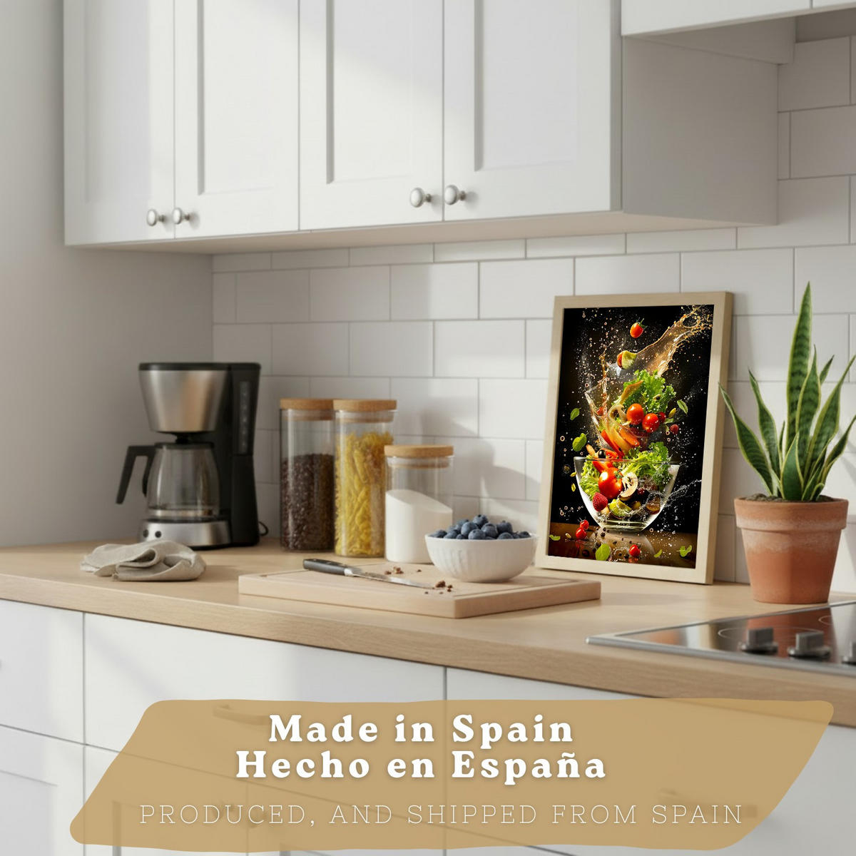 PLAKAT Sada 3 Salát A4 Černý rám - černá, papír (29.7/1/21cm) - Nacnic