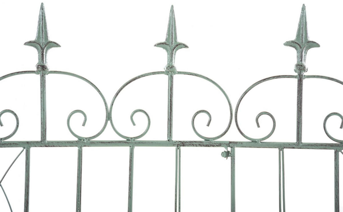 GARTENZAUN 4er Set Metall antik-grün - Grün, Metall (124/116cm) - CLP