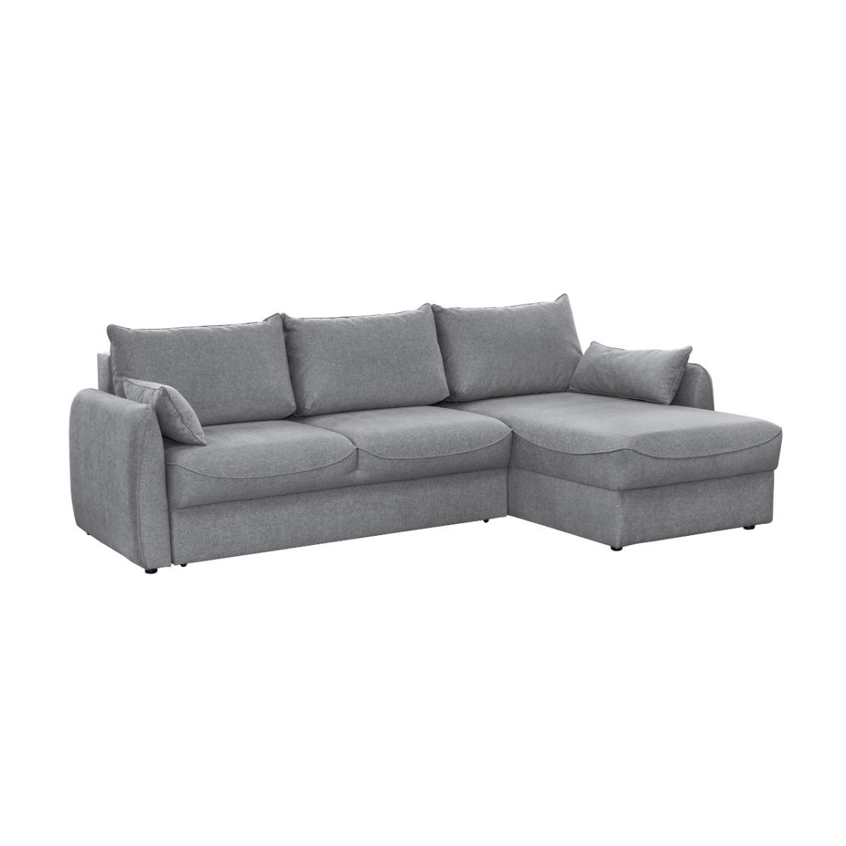 ECKSOFA 3-sitzer mit schlaffunktion - naomi 260/175/90 cm - Grau, Textil (175/90/260cm) - Calicosy