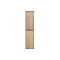 BADSCHRANK - 35 cm x 25 cm - Holz, Platte - Schwarz, Naturfarben Hell - LANNICK - Schwarz/Naturfarben, Holz (35/140/25cm) - Vente-Unique