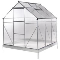 GEWÄCHSHAUS Silber 190 cm Apulia - Transparent/Silberfarben, Kunststoff (191/230/190cm) - Beliani