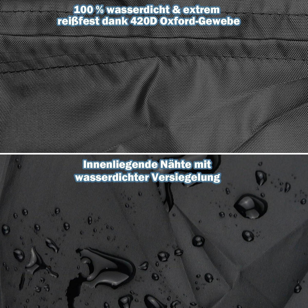 LASTENFAHRRAD Abdeckung wetterfest 420D Oxford Gewebe - Schwarz, Textil (100/100/220cm)