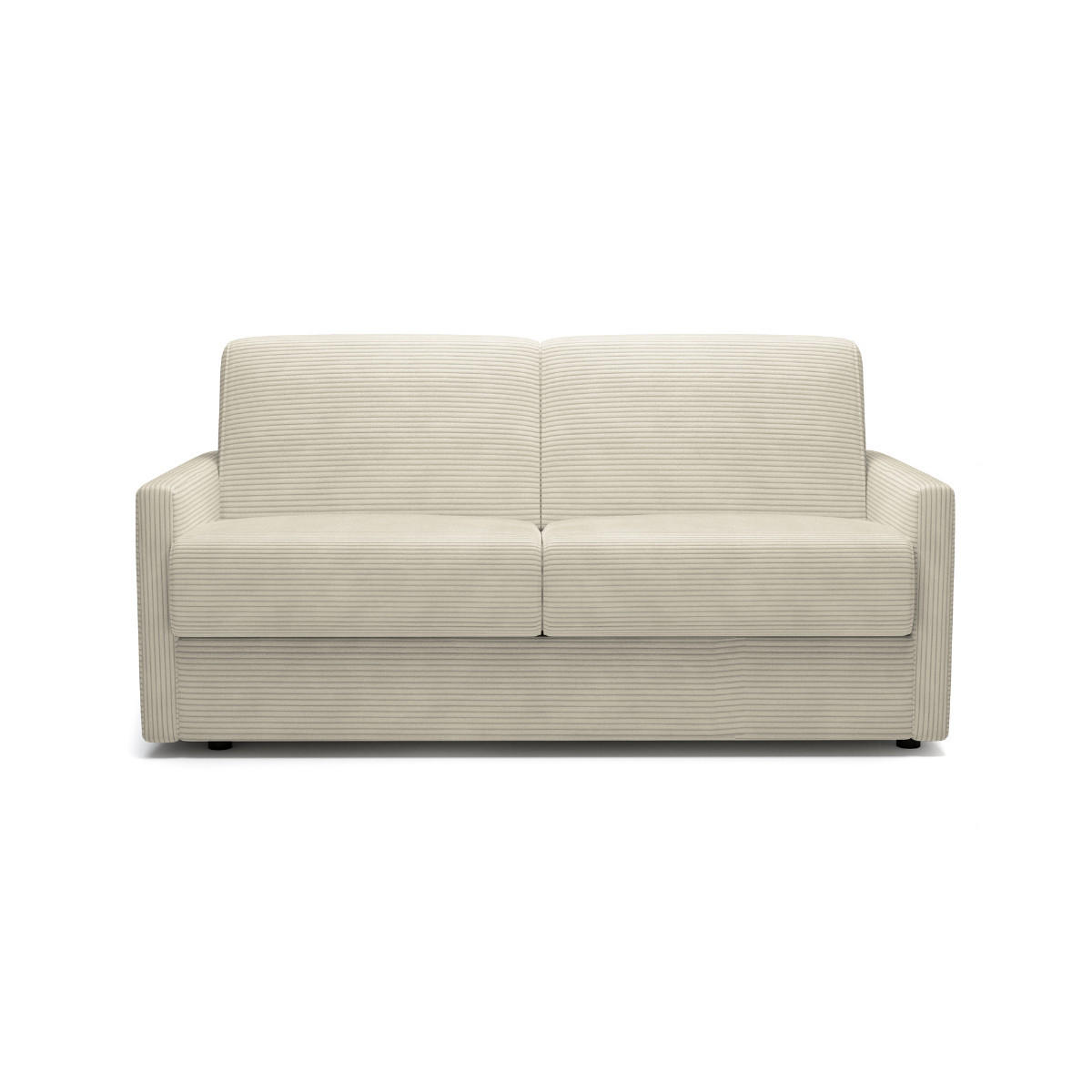 SOFA 3 sitzer aus elfenbeinfarbenem Cord umbaubar giulia 175/100/87 cm - Weiß, Holz (100/87/175cm) - Calicosy