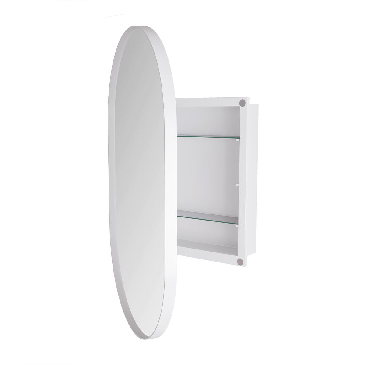 SPIEGELSCHRANK 85x51.5x12 cm Weiß aus Metall & Sicherheitsglas - Weiß, Metall (51.5/12/85cm) - Modfu