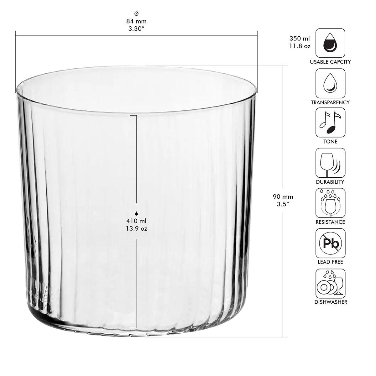 GLÄSER MIT VERTIKALOPTIK Mixology, 6er-Set, 350 ml - Transparent, Glas (0.35L) - Krosno Glass