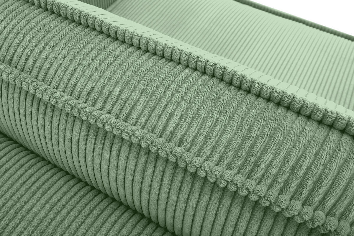 ECKSOFA-LINKS/RECHTS NAPI Schlaffunktion mit Cordbezug, mintfarben - Schwarz/Mintgrün, Textil (262/148cm) - KONSIMO®