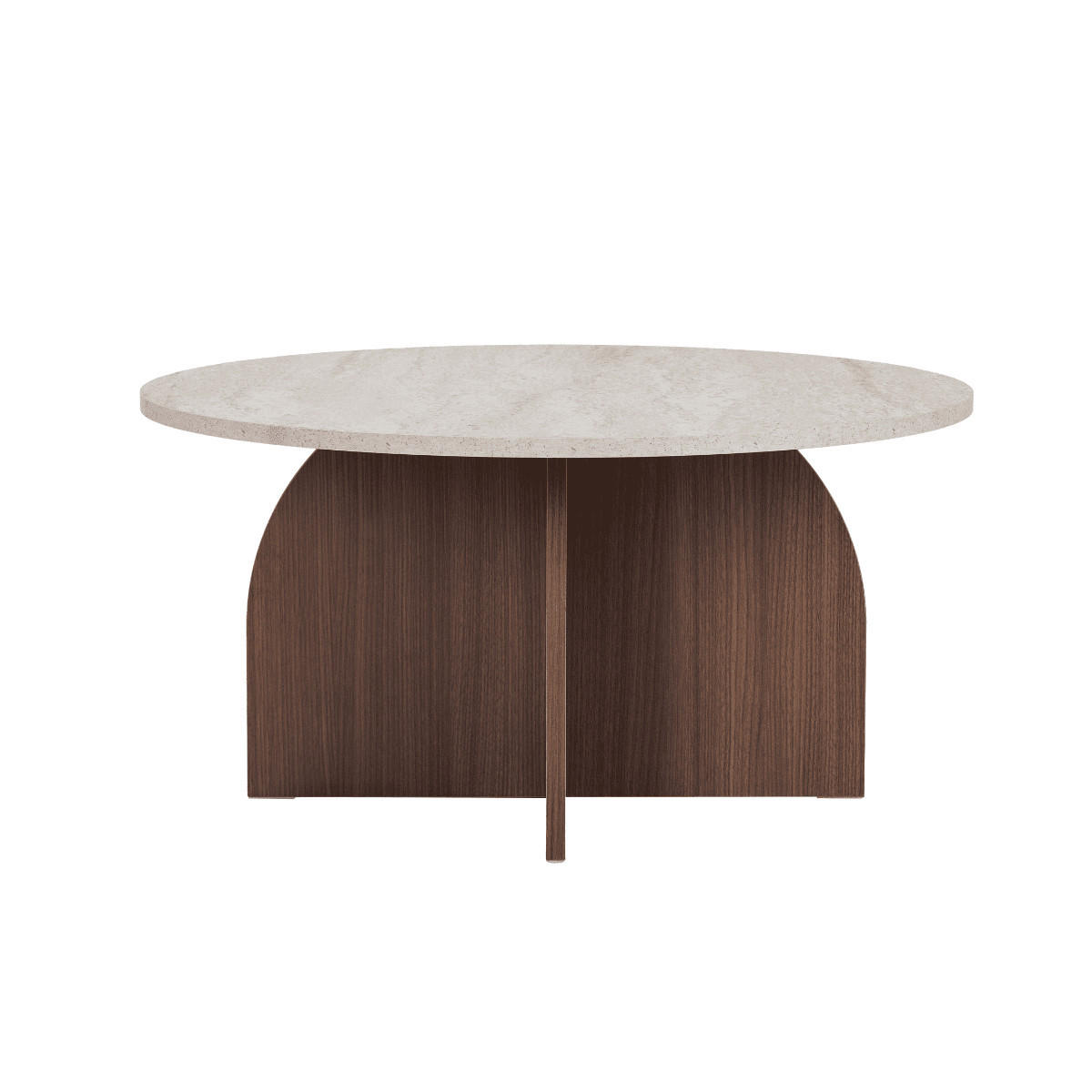 BEISTELLTISCH mit rundem Tischplatte 80/40/80 cm - Beige/Braun, Holzwerkstoff (80/80/40cm) - Calicosy