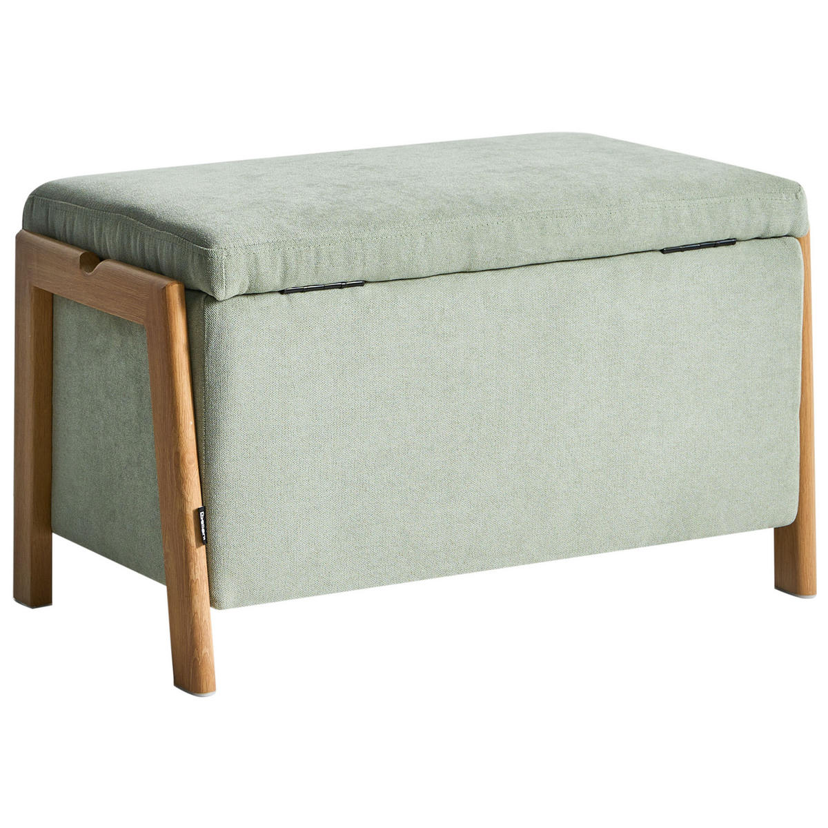 POLSTERBANK mit Stauraum Stoff Hellgrün Edland - Hellgrün, Textil/Metall (75/44/43cm) - Beliani