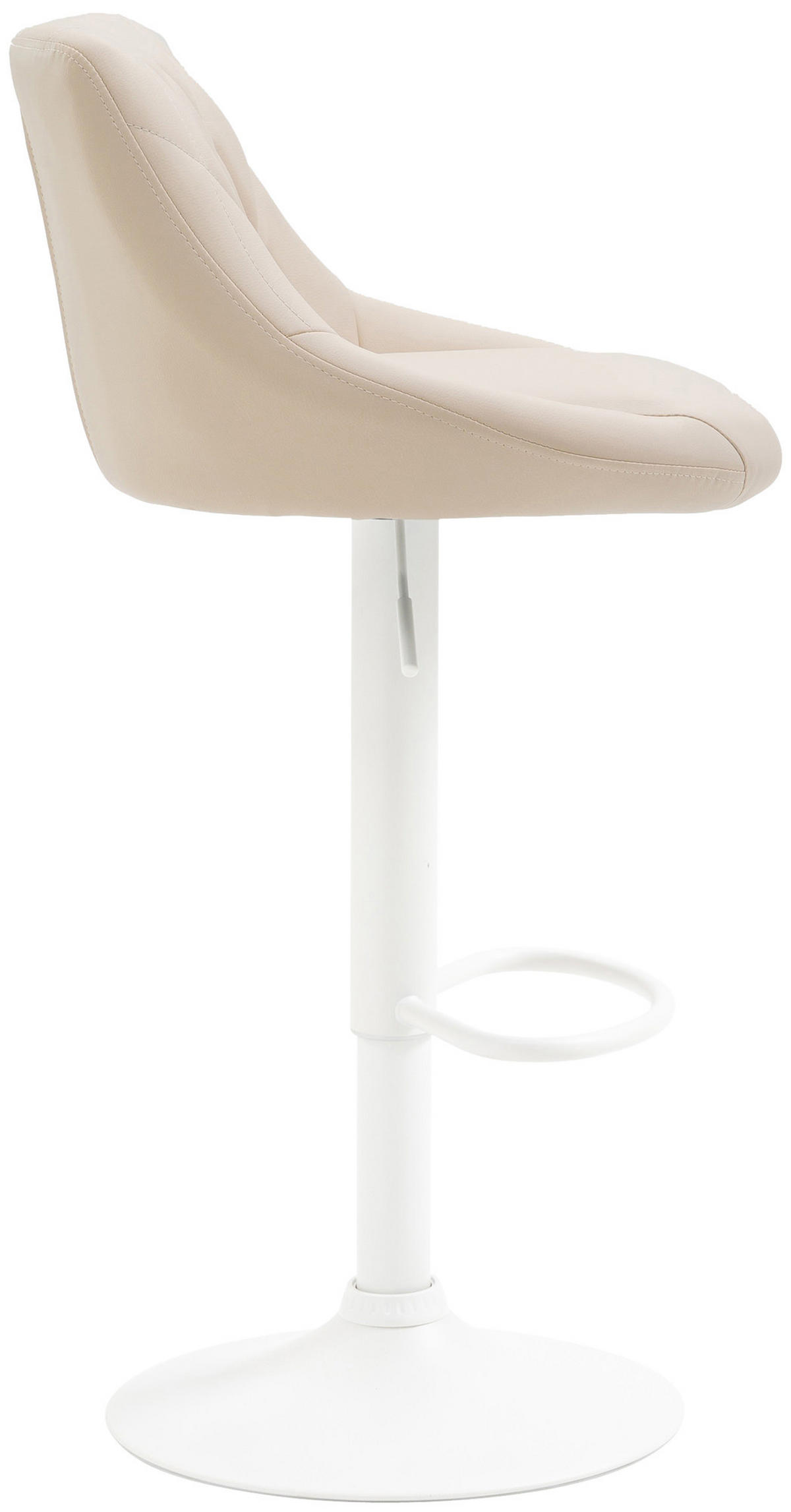 BARHOCKER Lederlook creme - Creme/Weiß, Textil/Metall (46/83/49cm) - CLP