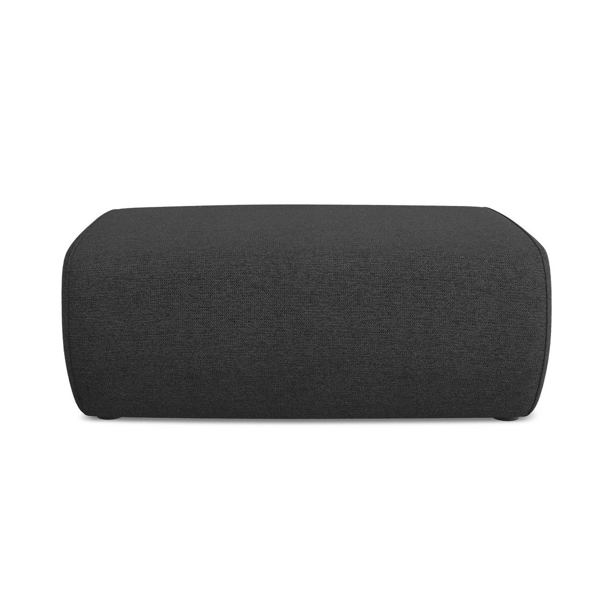 POUF Chenille Stoff Schwarz - Anthrazit/Schwarz, Kunststoff/Textil (102/40/62cm) - LaMiaSofa