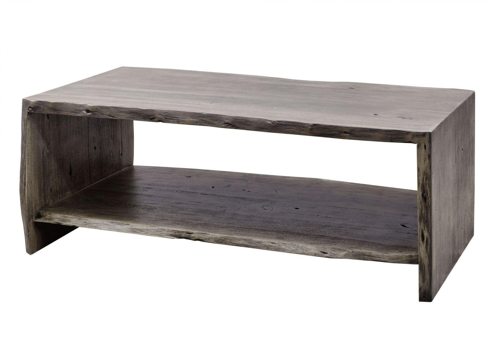 COUCHTISCH 120x60x45 Akazie grau lackiert PURE ACACIA #430 - Grau, Holz (120/60/45cm) - Massivmoebel24