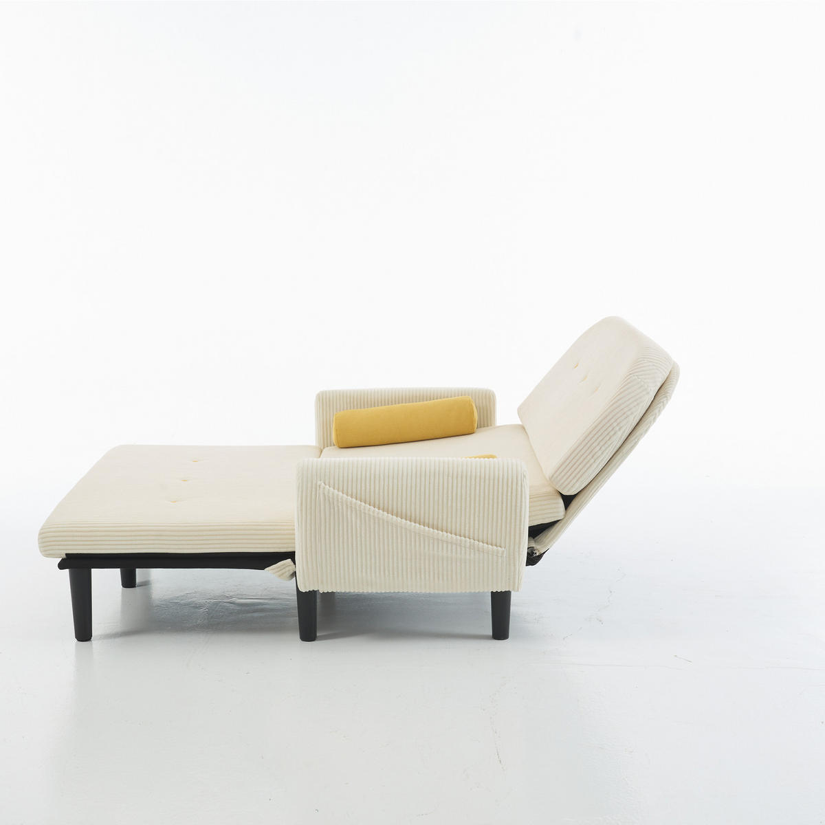 SCHLAFSOFA 133,5/77/85 cm Elfenbein Cord mit Stauraum - Ecru, Textil (77/85/133.5cm) - Oxeza