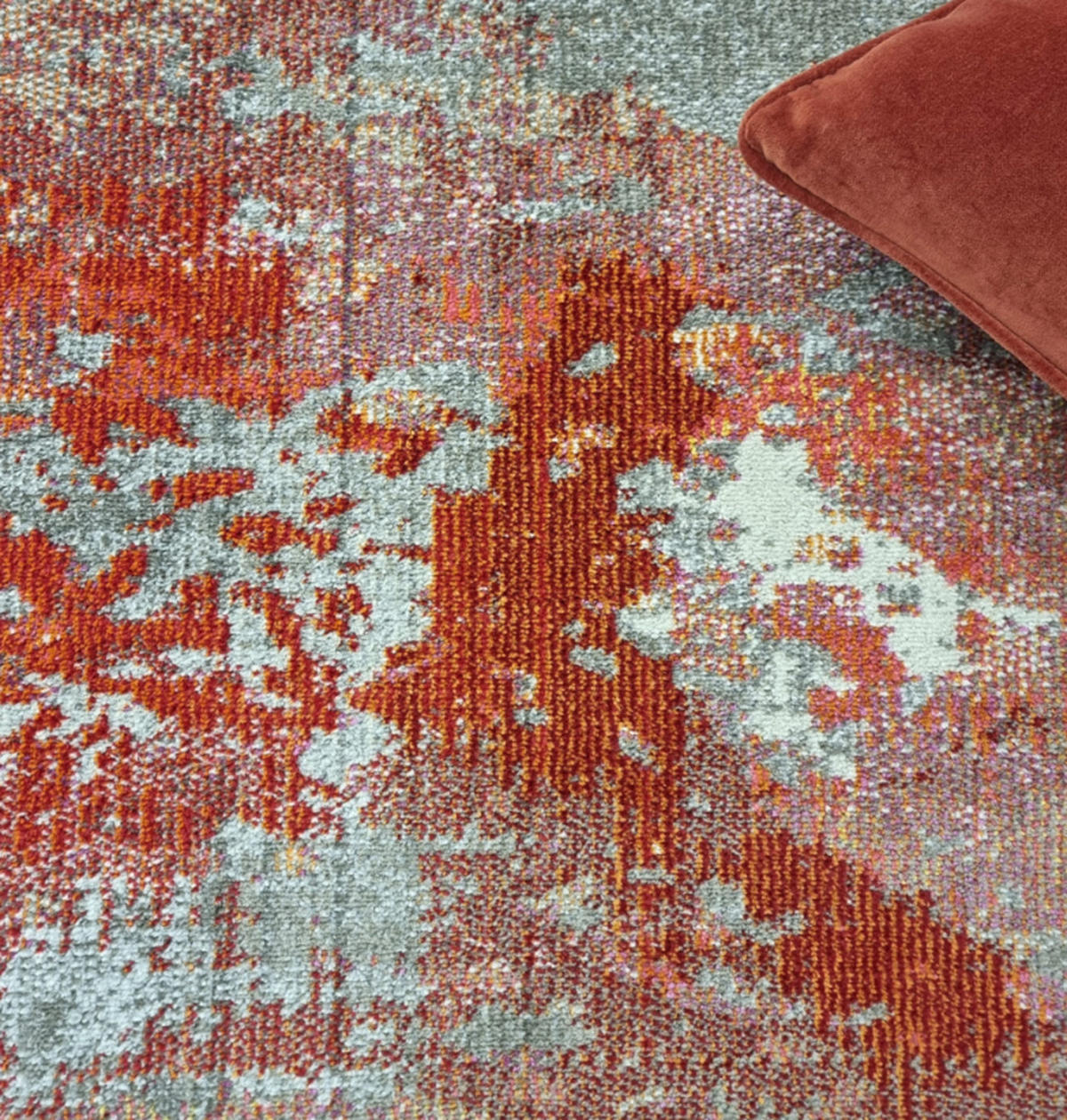 TEPPICH modern Flachgewebe VOLCANO Rot 120 x 170 cm - Rot, Textil (120/170cm) - Novatrend