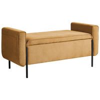 SITZBANK Gelb Lewes - Gelb/Schwarz, Textil (114/55/50cm) - Beliani