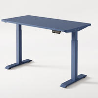 SCHREIBTISCH Elektrisch Höhenverstellbarer HomeOne 140x70cm Blau/Blau mit Memory-Funktion, Anti-Kollisions Technologie - Blau, Holzwerkstoff (70/140/72cm) - Desktronic