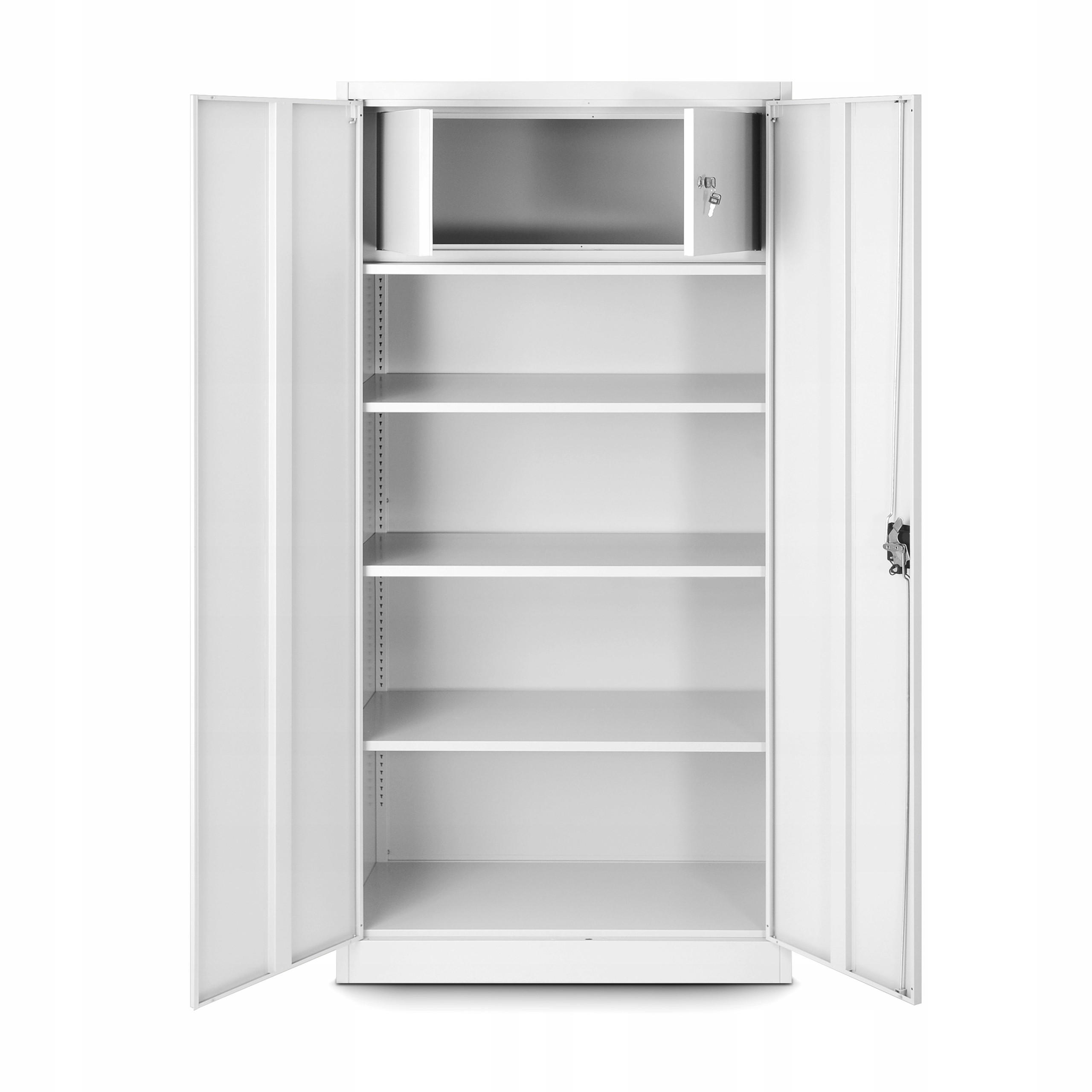 AKTENSCHRANK mit Geheimfach TOMASZ - Weiß, Metall (90/185/45cm) - Jan Nowak