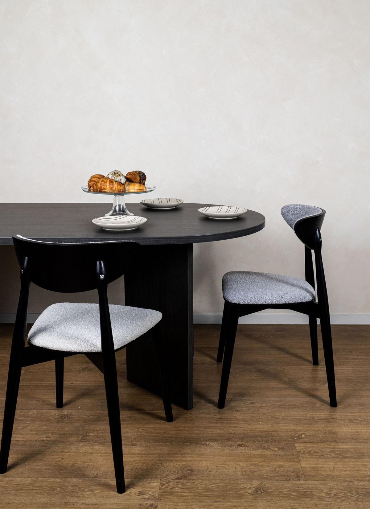 ESSTISCH Ovo Esche Portland Schwarz 204/90/75 cm - Dunkelgrau/Schwarz, Holzwerkstoff (204/90/75cm) - Selsey
