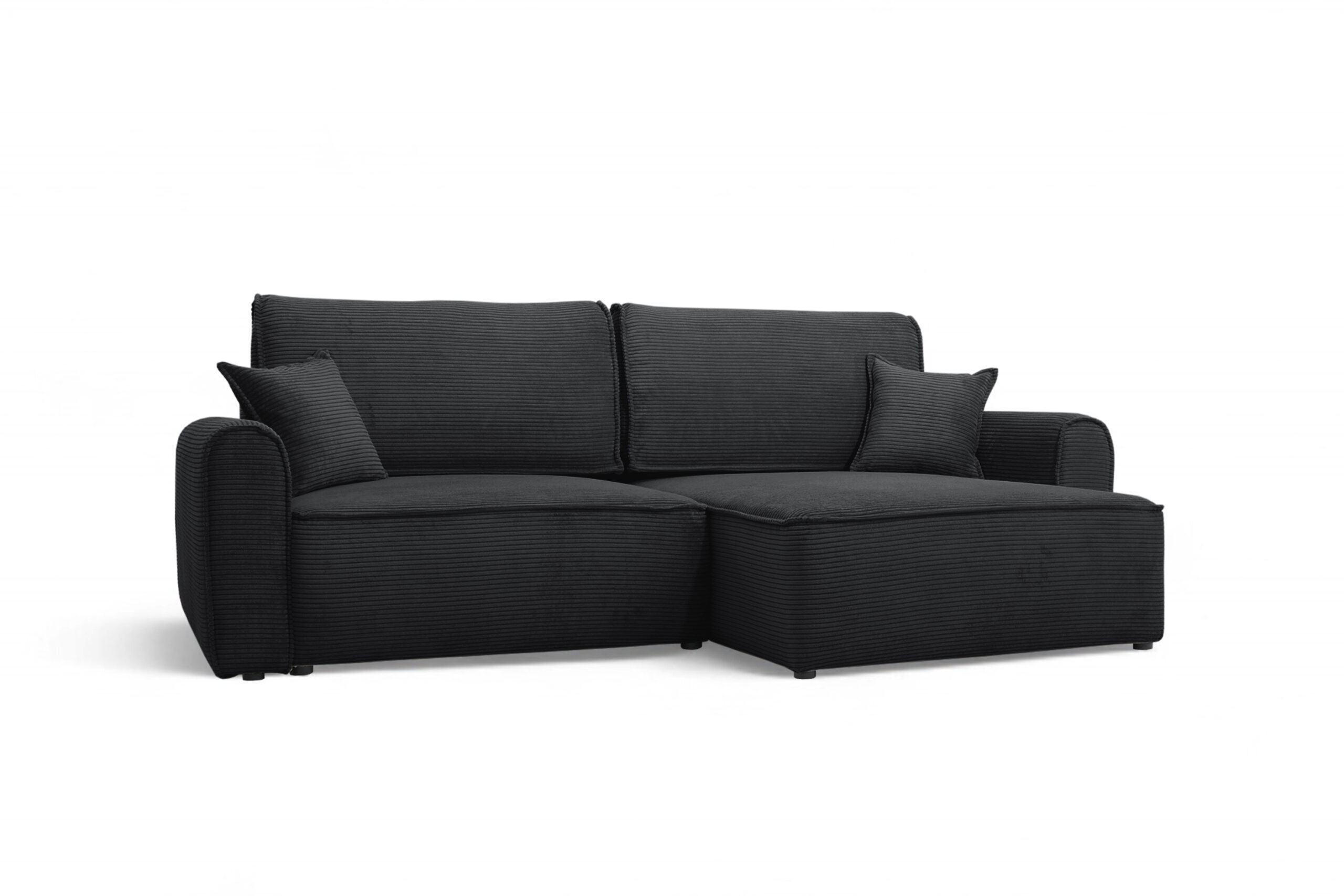 ECKSOFA mit Schlaffunktion Schwarz - Schwarz, Textil (244/148cm) - Furnisell