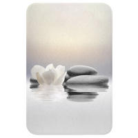 WC PŘEDLOŽKA Kameny - Lotos - Bílý - Voda - Zen 40x60 cm - bílá, textil/plast (40/1cm) - OnlyWow