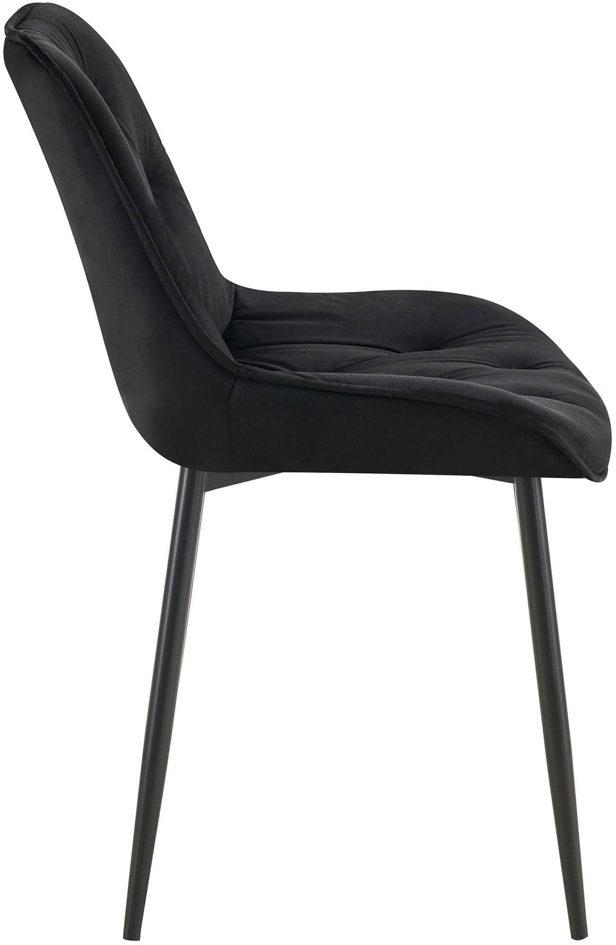 STUHL Samt schwarz - Schwarz, Textil/Metall (52/84/59cm) - CLP