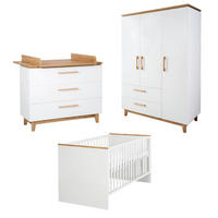 BABYZIMMER-SET Finn, 3-teilig - Weiß, Holzwerkstoff (76/82.5/144cm) - Roba